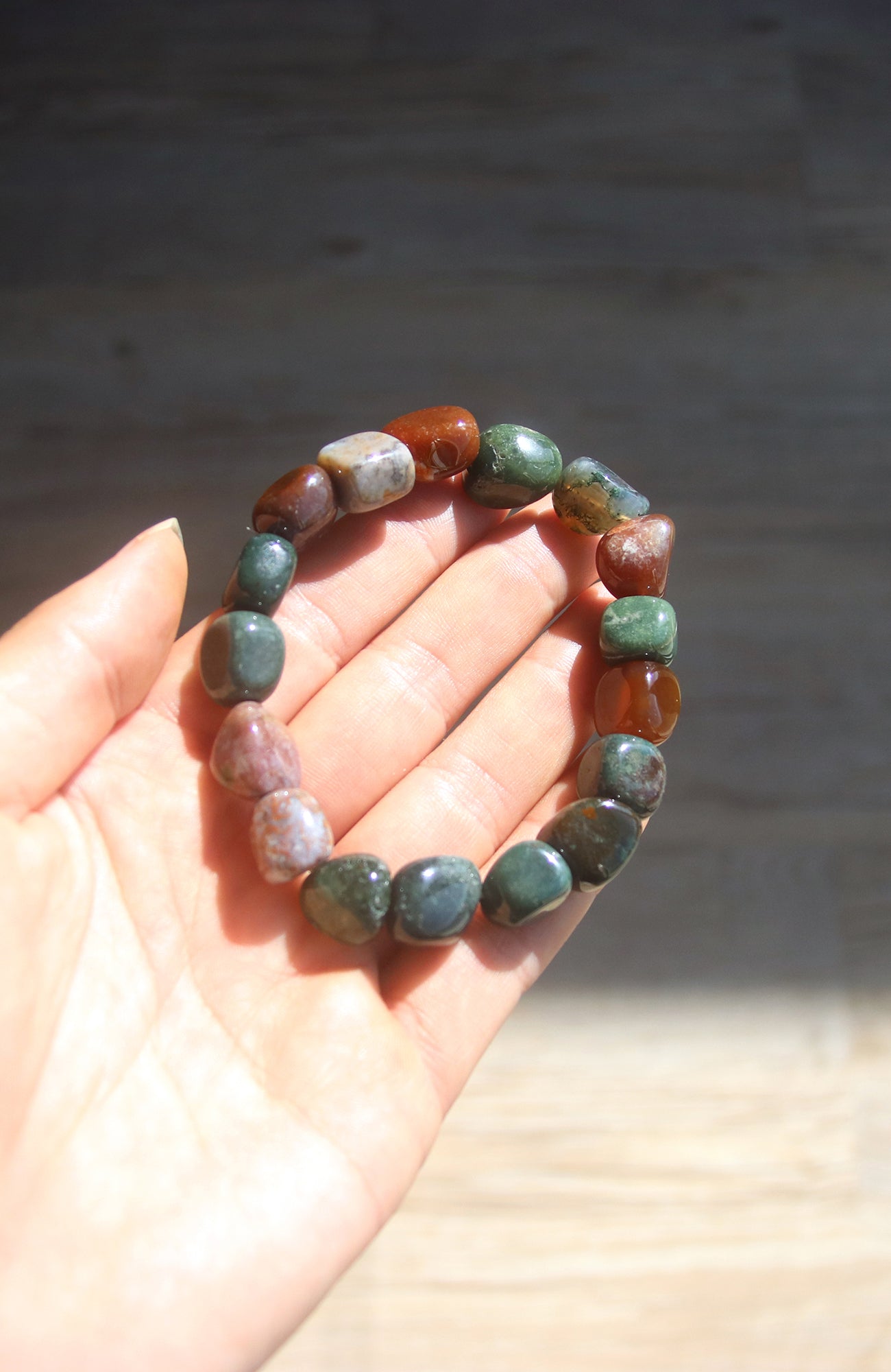 Bloodstone Tumbled Bracelet